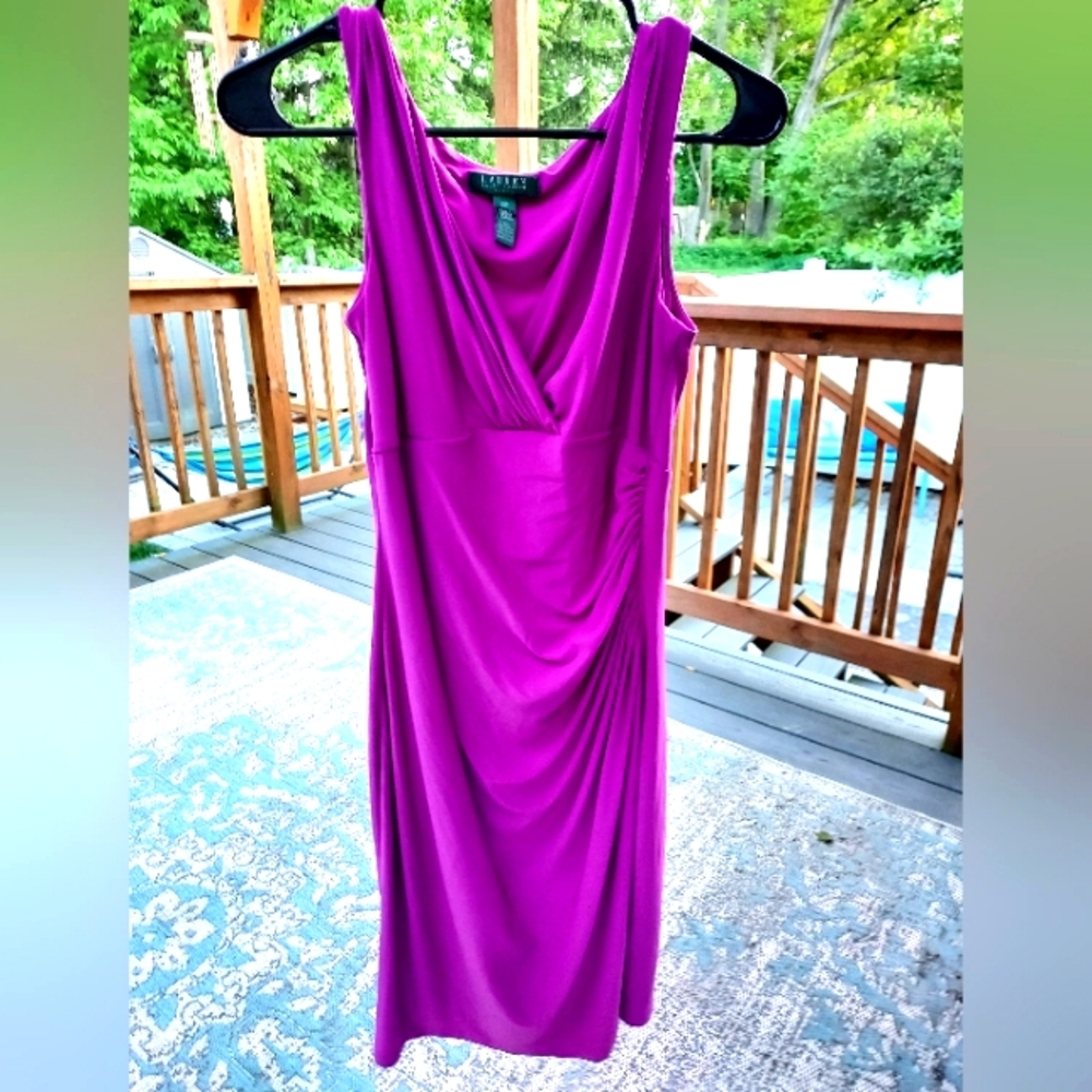 Ralph Lauren Fushia Bodycon Midi Dress